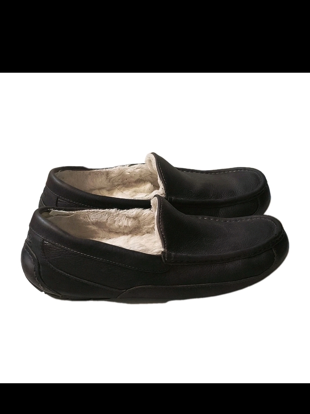 UGG Ascot Leather Slippers Espresso Brown Men's Size 10 S/N 5379 MSRP $120